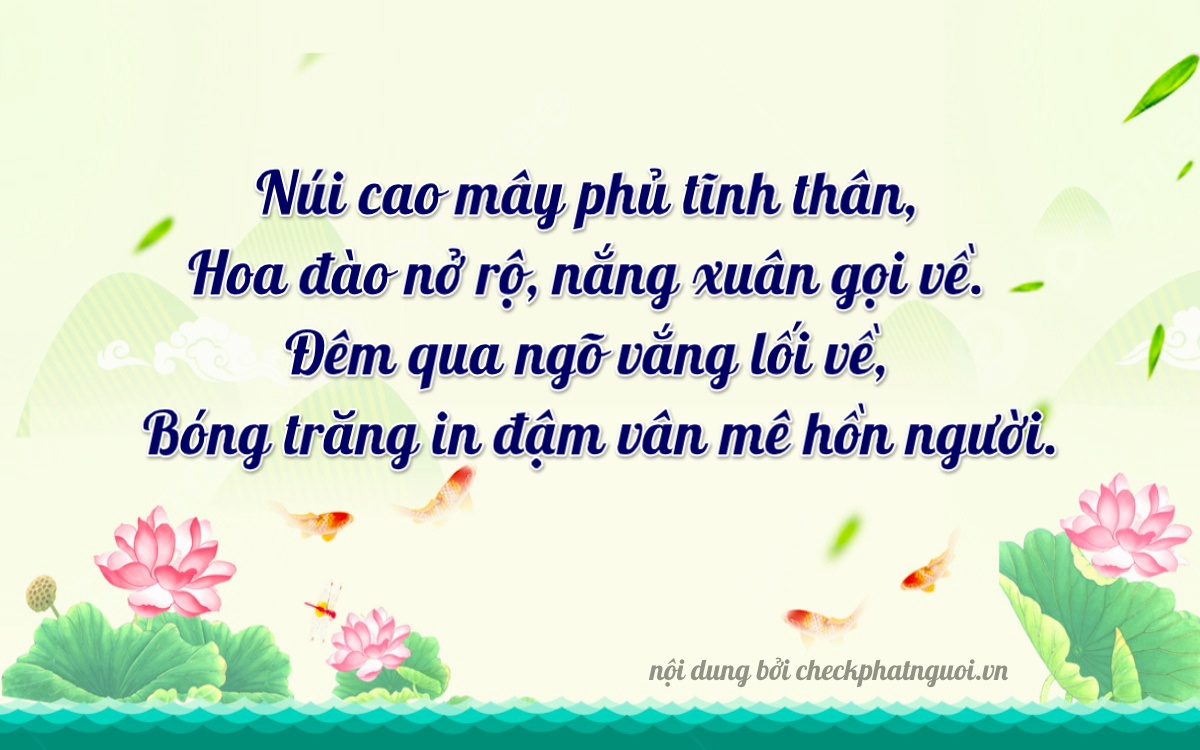 Bài thơ ý nghĩa cho <b>biển số 84AE-01798</b> tại website checkphatnguoi.vn