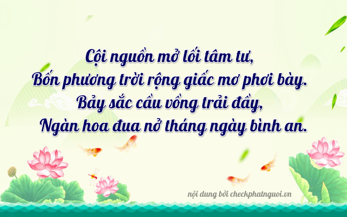 Bài thơ ý nghĩa cho <b>biển số 84AF-01476</b> tại website checkphatnguoi.vn