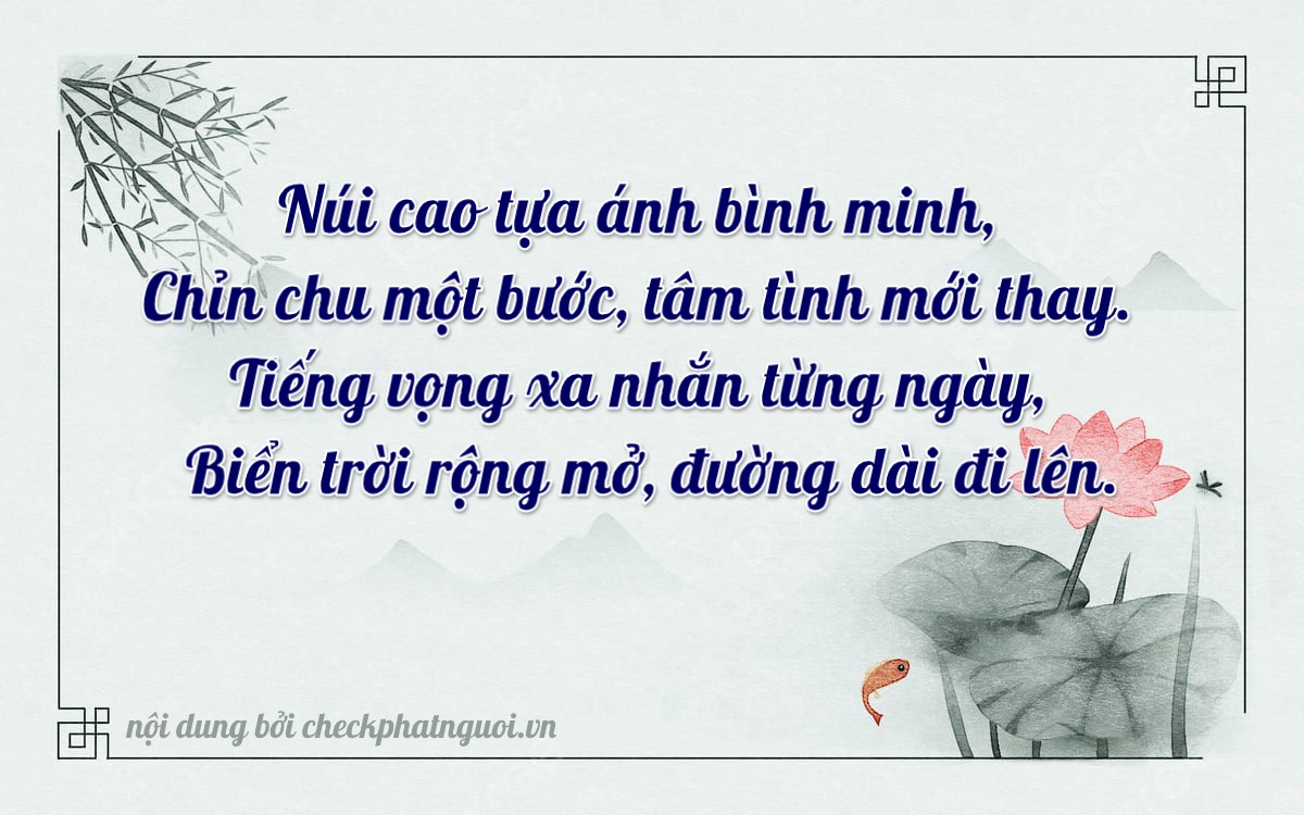 Bài thơ ý nghĩa cho <b>biển số 84AL-08899</b> tại website checkphatnguoi.vn