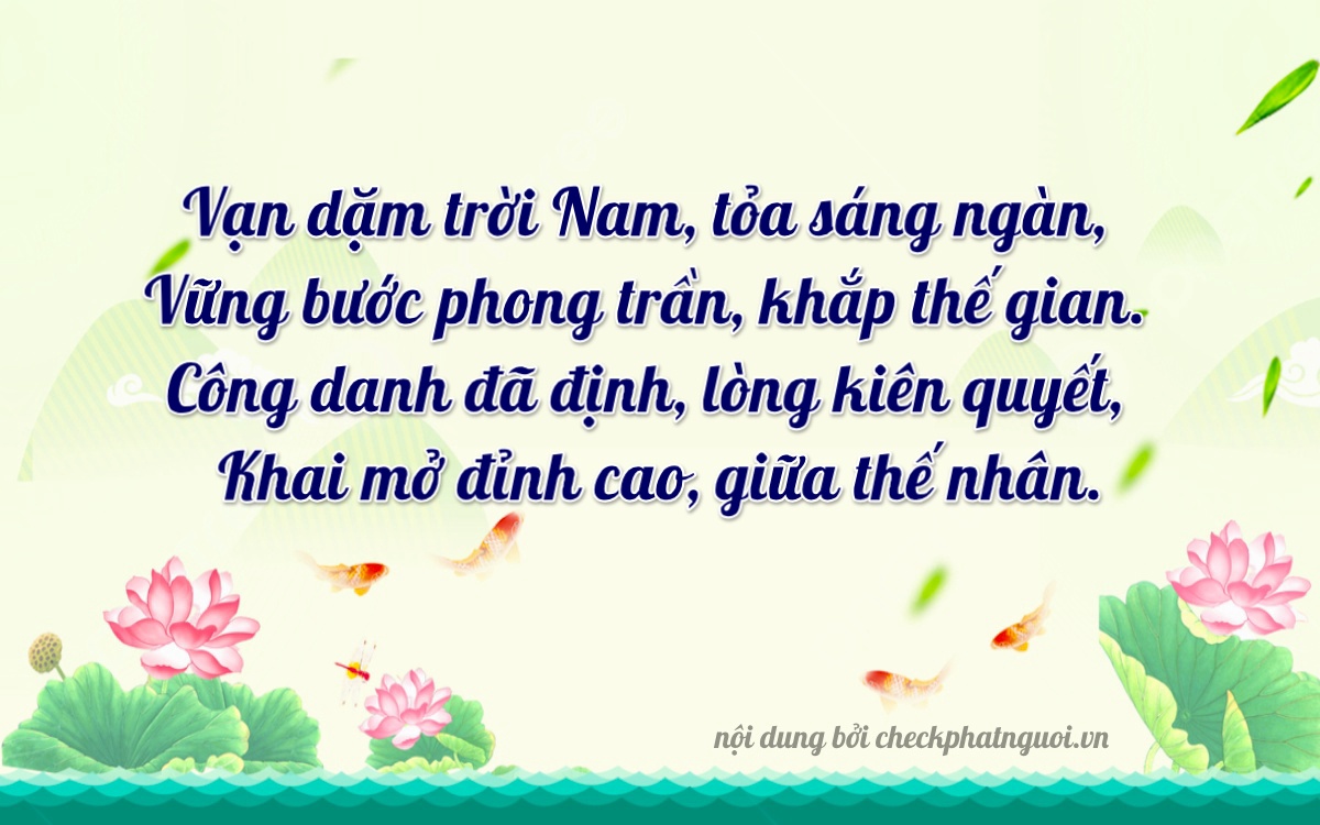 Bài thơ ý nghĩa cho <b>biển số 84AM-04164</b> tại website checkphatnguoi.vn