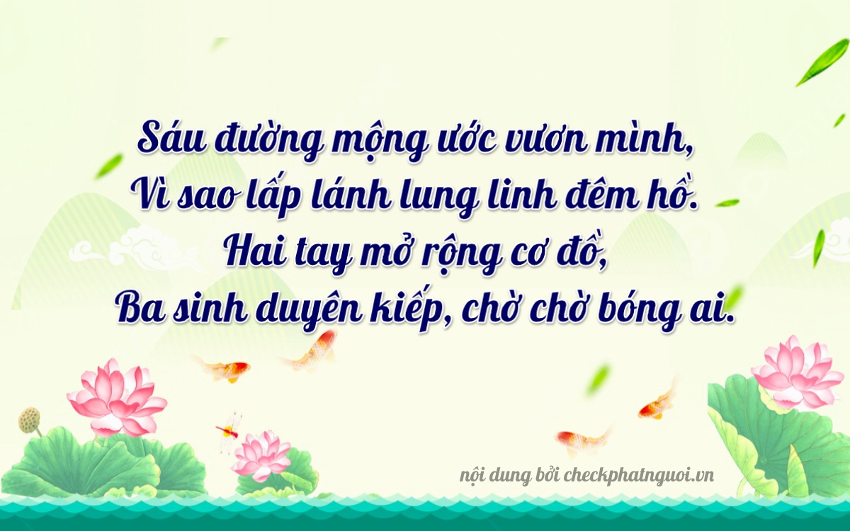 Bài thơ ý nghĩa cho <b>biển số 84C-06235</b> tại website checkphatnguoi.vn