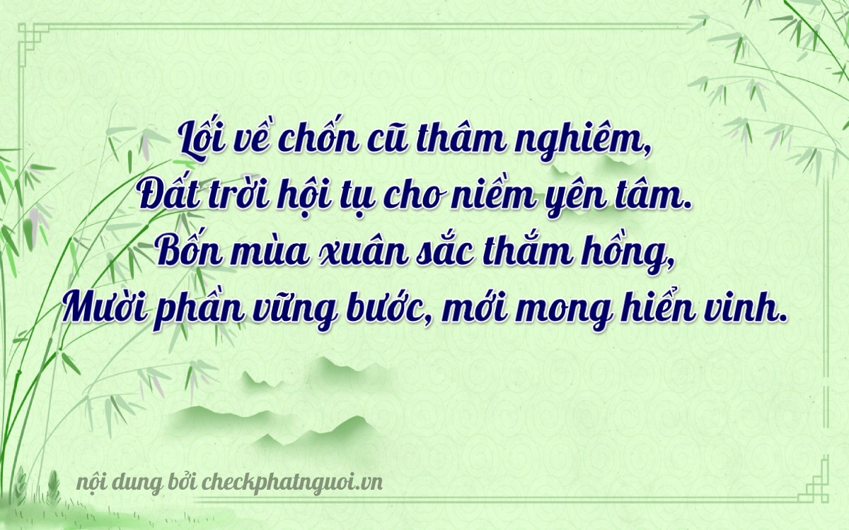 Bài thơ ý nghĩa cho <b>biển số 84C-06410</b> tại website checkphatnguoi.vn