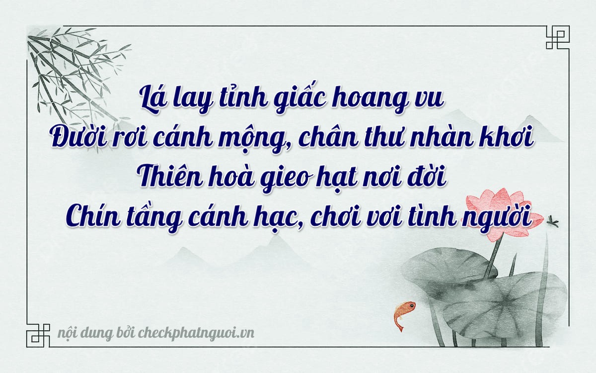 Bài thơ ý nghĩa cho <b>biển số 84E1-21914</b> tại website checkphatnguoi.vn