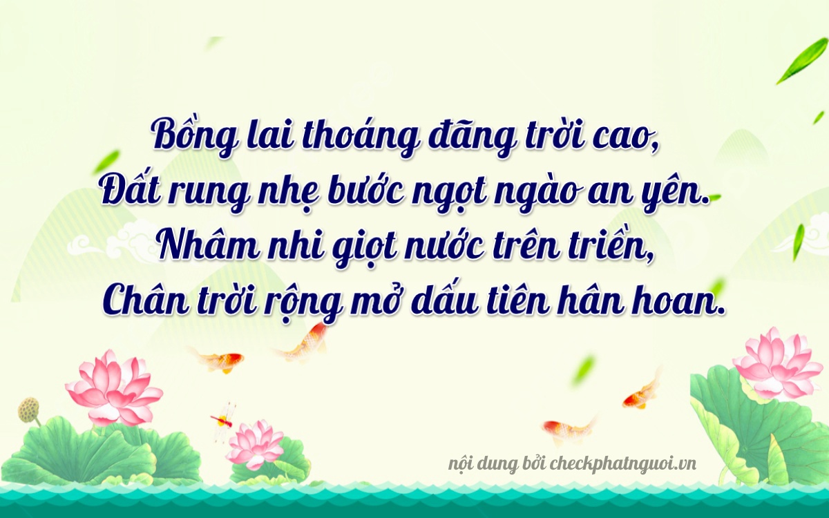 Bài thơ ý nghĩa cho <b>biển số 84E-59990</b> tại website checkphatnguoi.vn