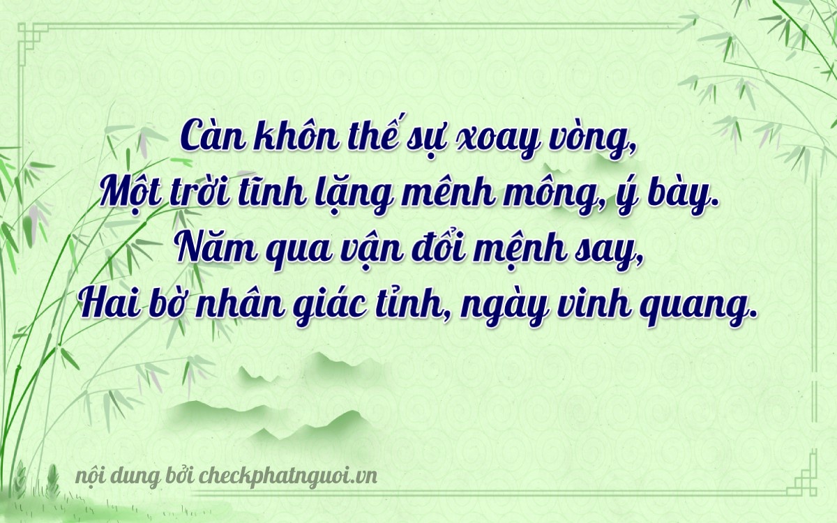 Bài thơ ý nghĩa cho <b>biển số 84F-00152</b> tại website checkphatnguoi.vn