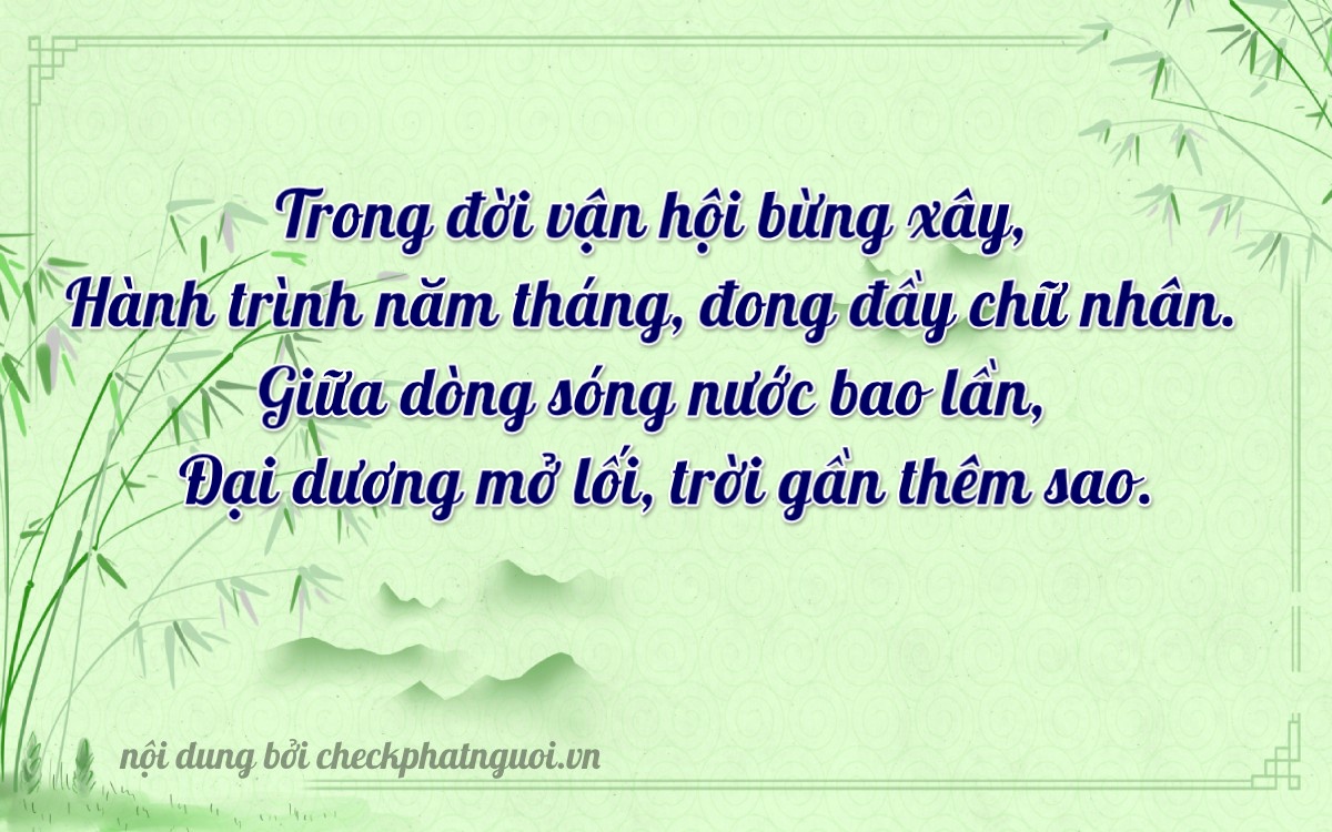 Bài thơ ý nghĩa cho <b>biển số 84H-00271</b> tại website checkphatnguoi.vn