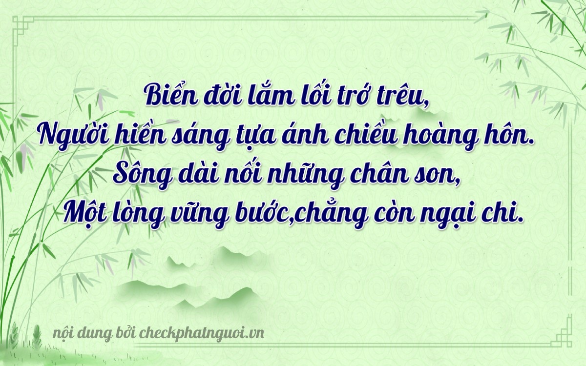 Bài thơ ý nghĩa cho <b>biển số 84H1-56962</b> tại website checkphatnguoi.vn