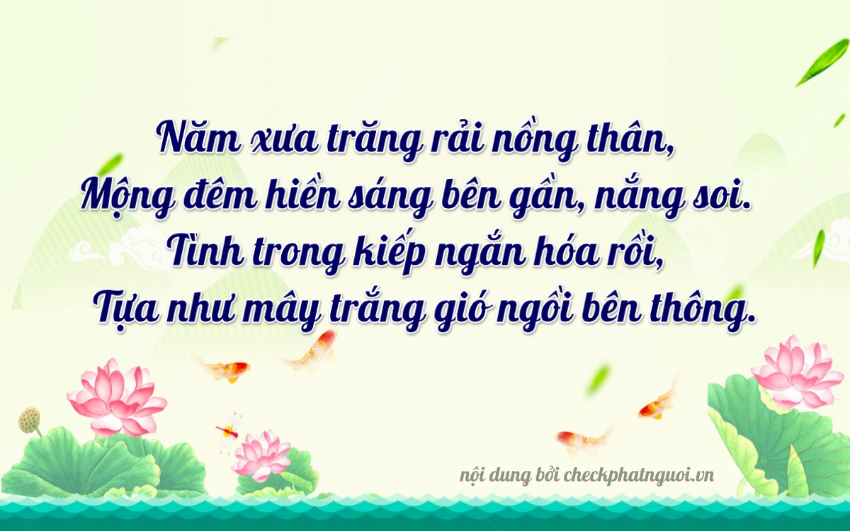 Bài thơ ý nghĩa cho <b>biển số 84K1-15932</b> tại website checkphatnguoi.vn