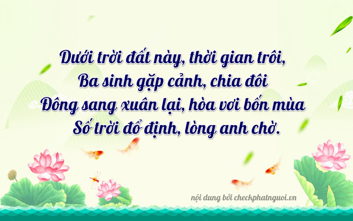 Bài thơ ý nghĩa cho <b>biển số 84K1-35531</b> tại website checkphatnguoi.vn