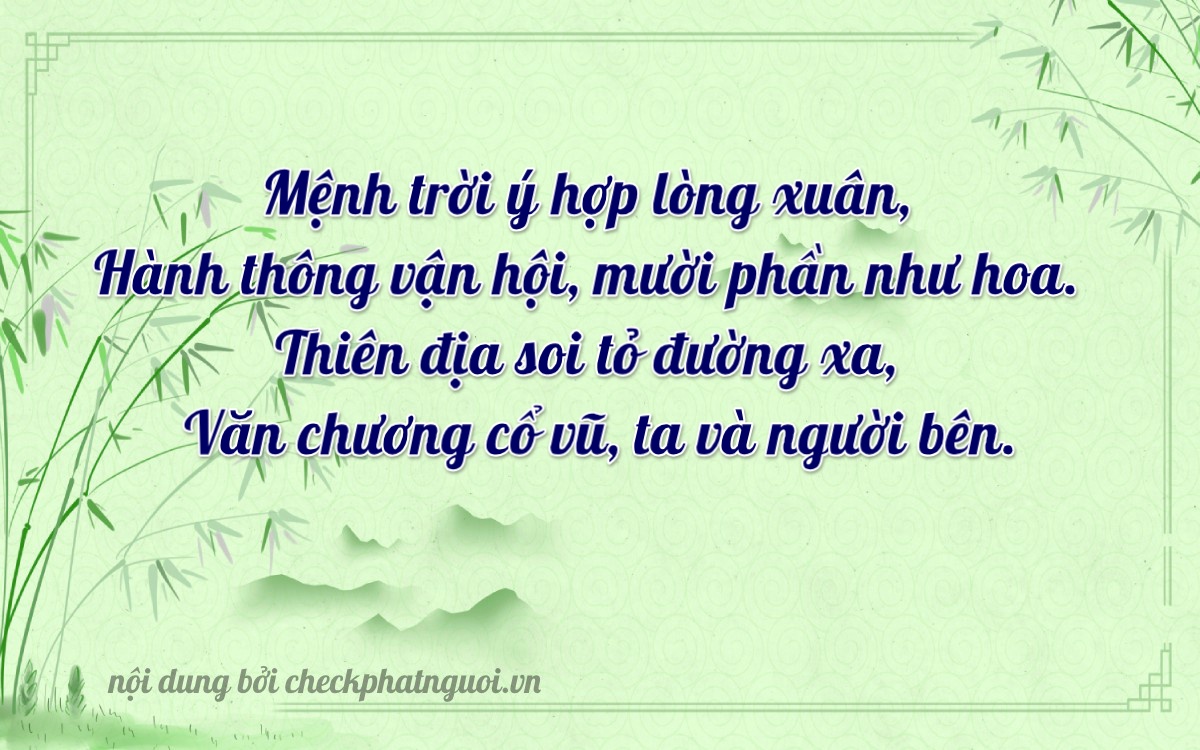 Bài thơ ý nghĩa cho <b>biển số 84K1-35954</b> tại website checkphatnguoi.vn