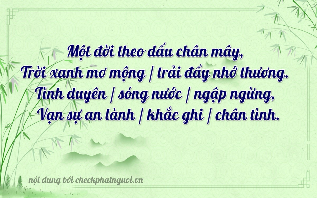 Bài thơ ý nghĩa cho <b>biển số 84K-68708</b> tại website checkphatnguoi.vn