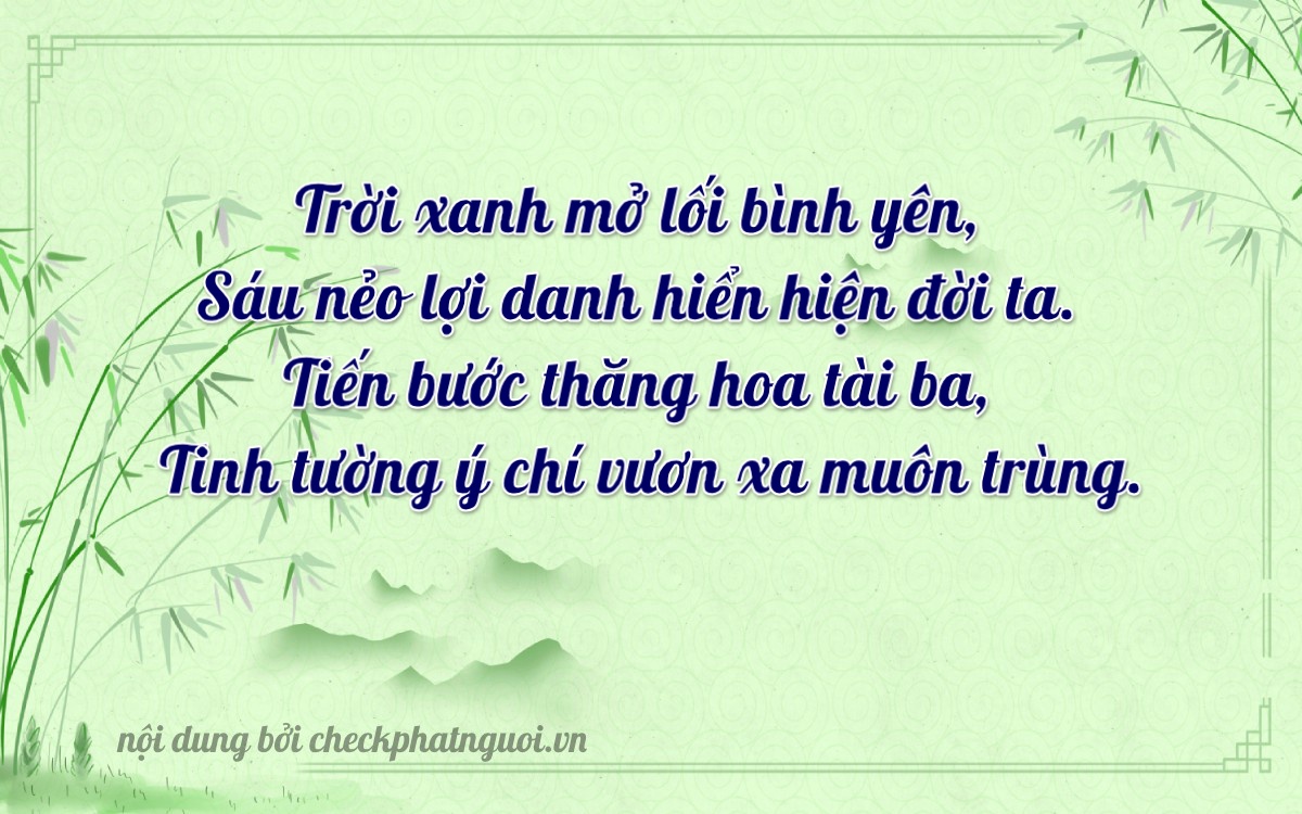 Bài thơ ý nghĩa cho <b>biển số 84L1-76666</b> tại website checkphatnguoi.vn