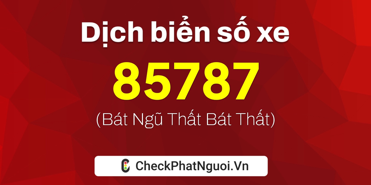 Dịch ý nghĩa <b>biển số xe 51D2-85787</b> tại website checkphatnguoi.vn