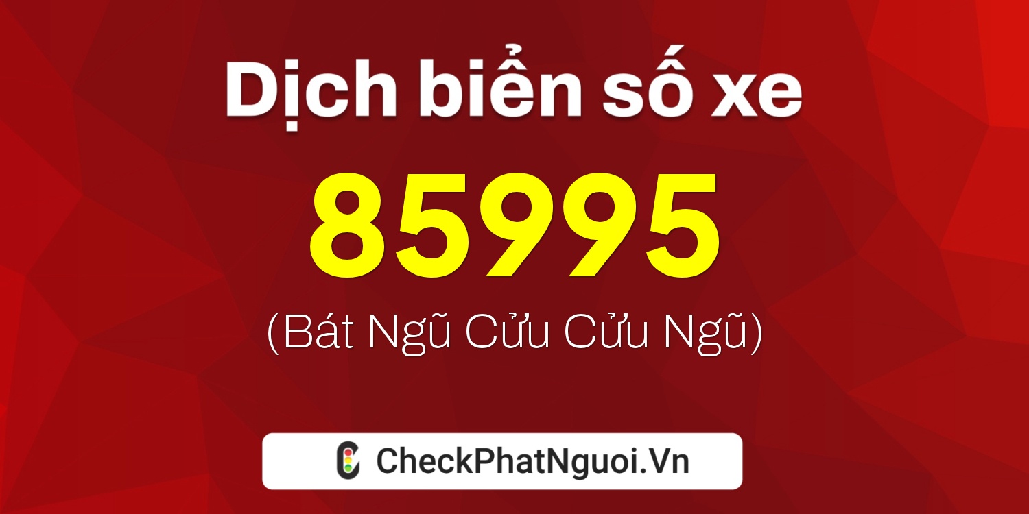 Dịch ý nghĩa <b>biển số xe 29A-85995</b> tại website checkphatnguoi.vn