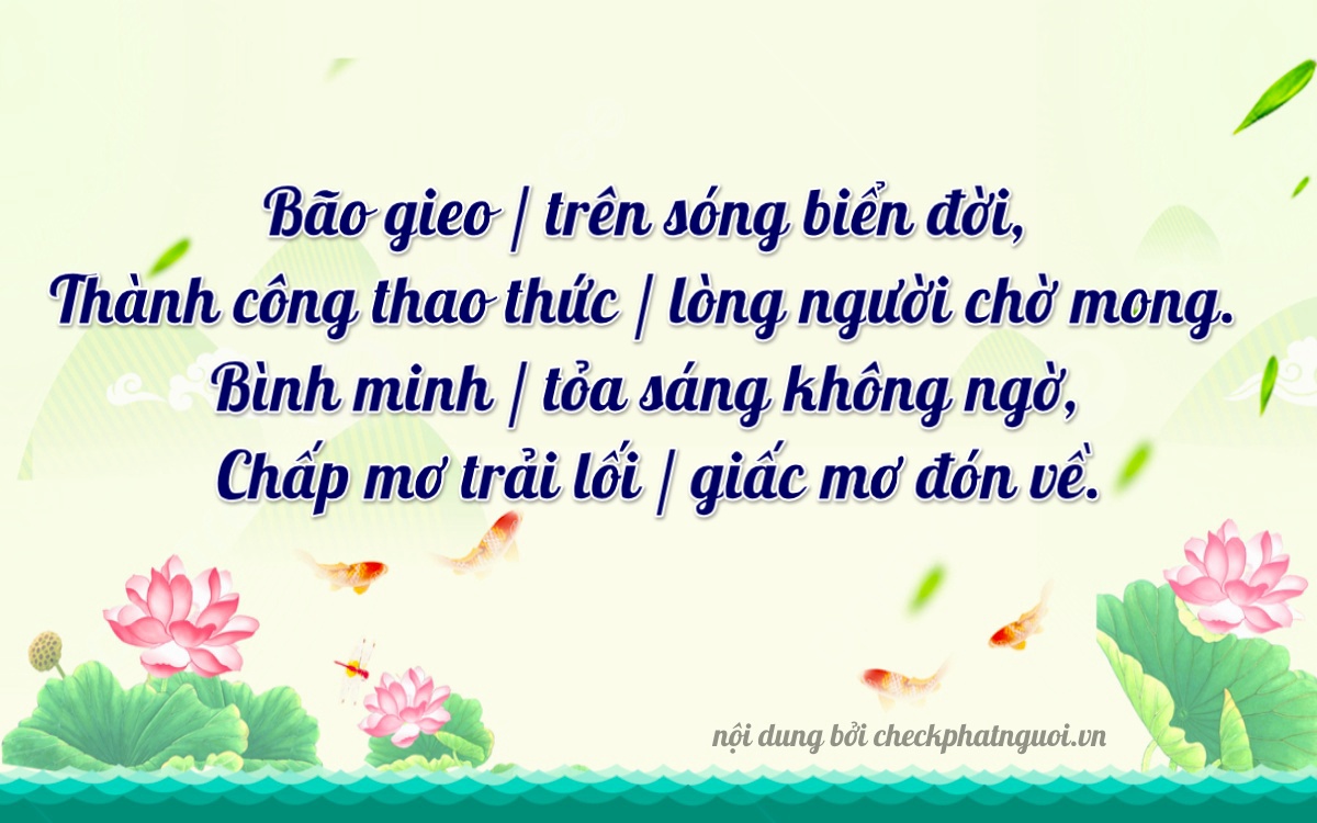 Bài thơ ý nghĩa cho <b>biển số 85A-08726</b> tại website checkphatnguoi.vn