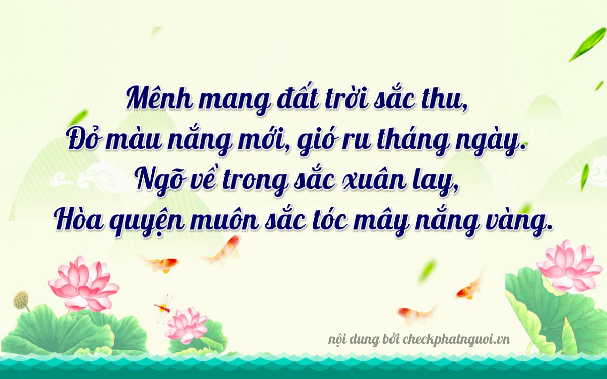 Bài thơ ý nghĩa cho <b>biển số 85AA-10767</b> tại website checkphatnguoi.vn