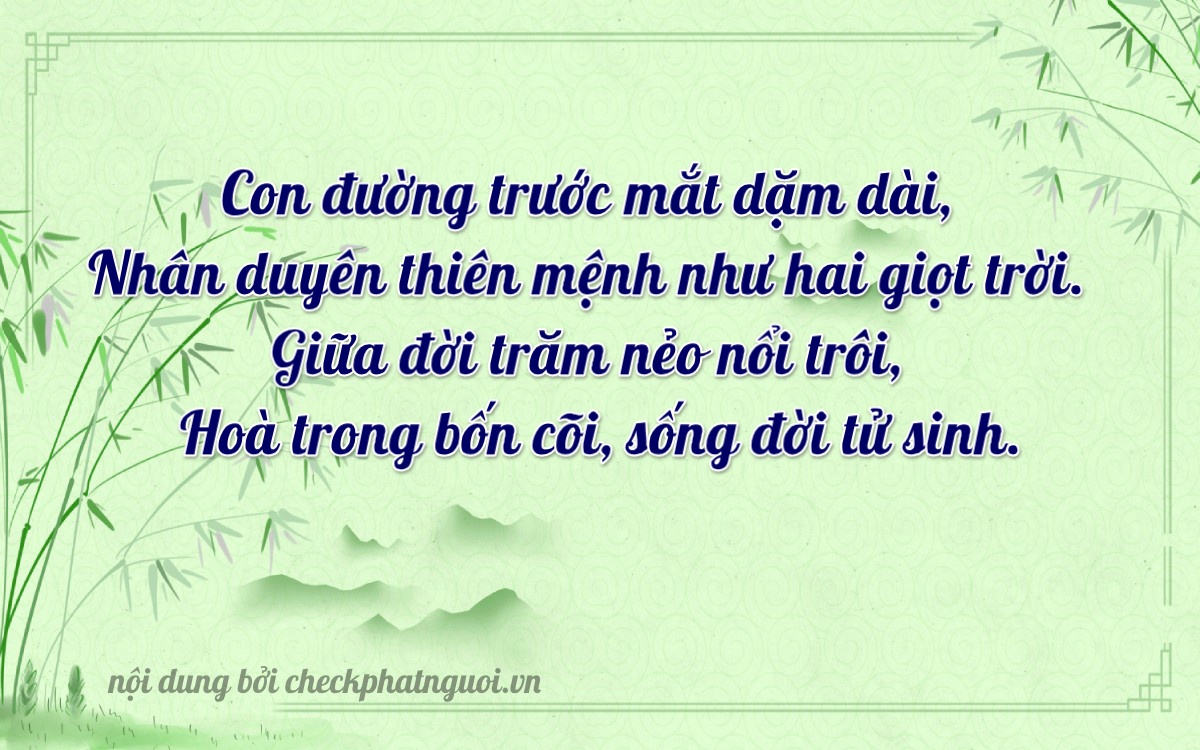 Bài thơ ý nghĩa cho <b>biển số 85B-94316</b> tại website checkphatnguoi.vn