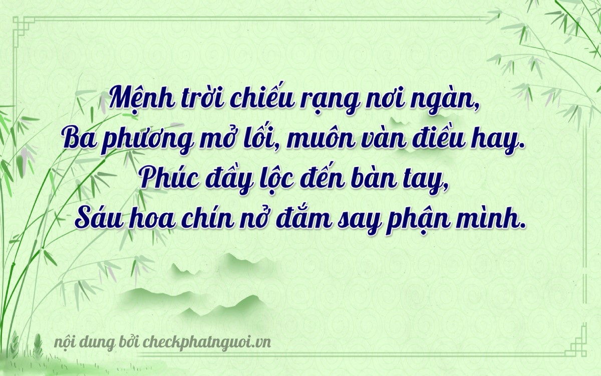 Bài thơ ý nghĩa cho <b>biển số 85C1-31365</b> tại website checkphatnguoi.vn
