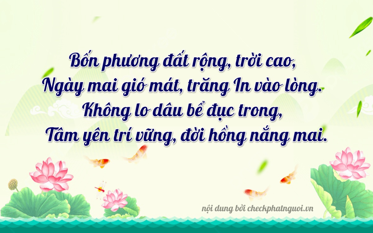 Bài thơ ý nghĩa cho <b>biển số 85D1-04407</b> tại website checkphatnguoi.vn