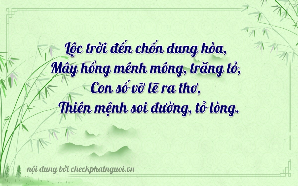 Bài thơ ý nghĩa cho <b>biển số 85F1-13771</b> tại website checkphatnguoi.vn