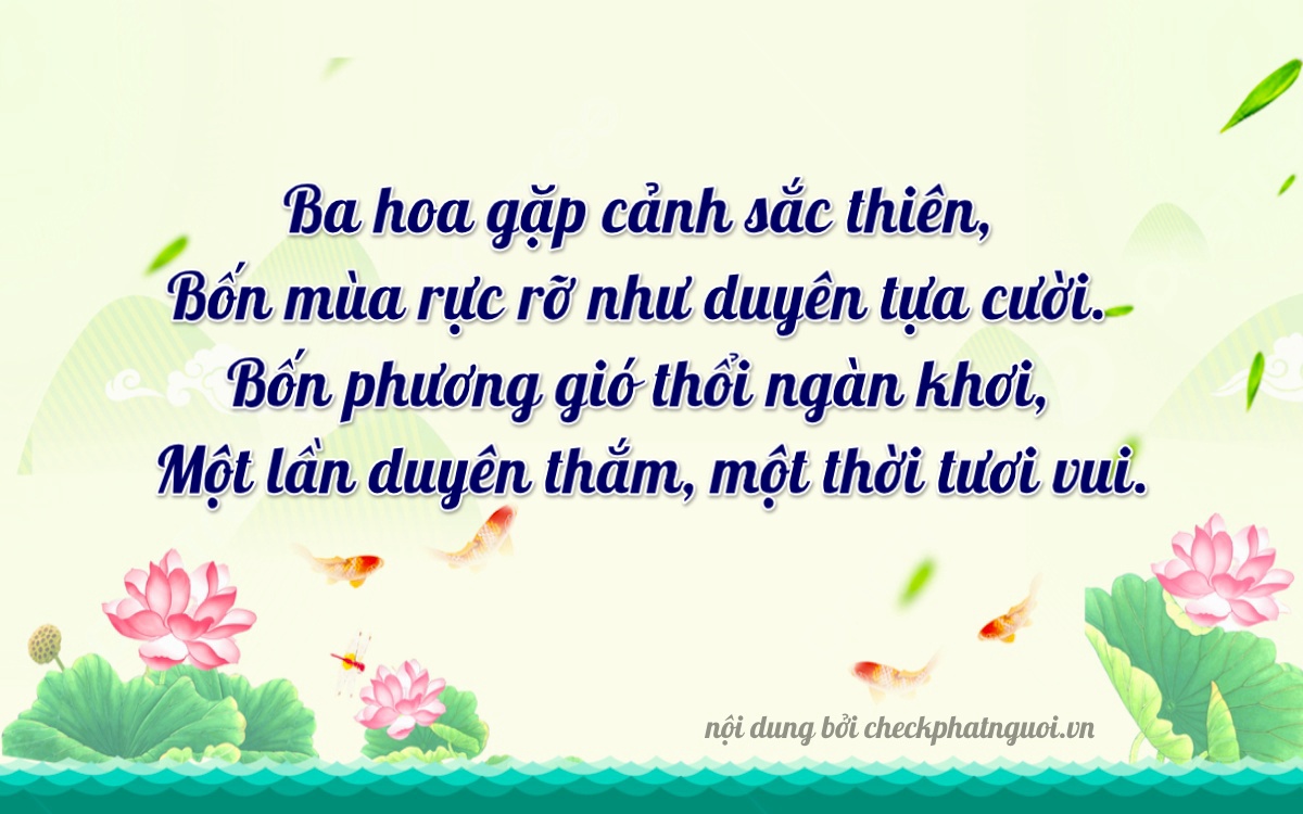 Bài thơ ý nghĩa cho <b>biển số 85F1-34411</b> tại website checkphatnguoi.vn