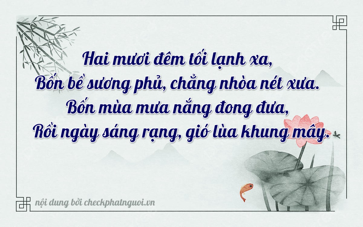 Bài thơ ý nghĩa cho <b>biển số 85H-02044</b> tại website checkphatnguoi.vn