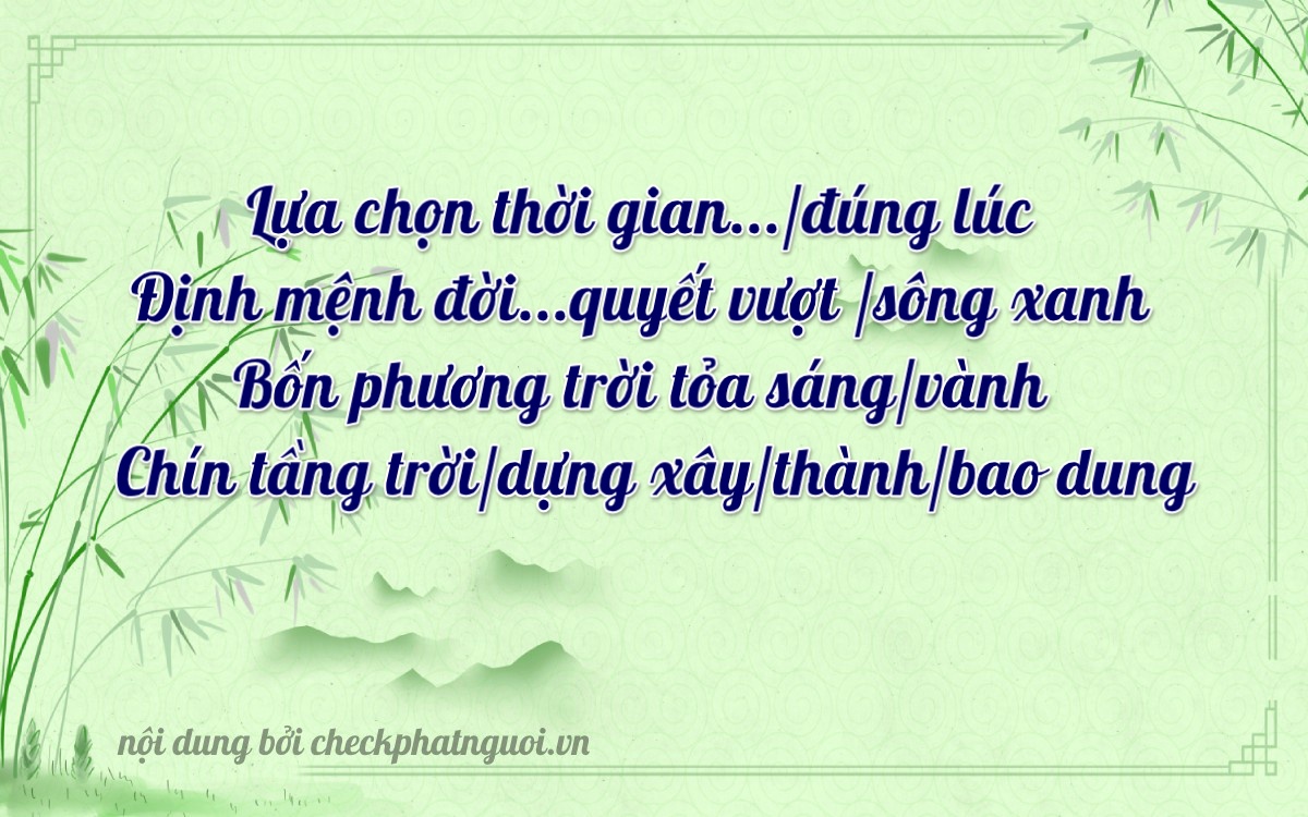 Bài thơ ý nghĩa cho <b>biển số 86B2-24198</b> tại website checkphatnguoi.vn