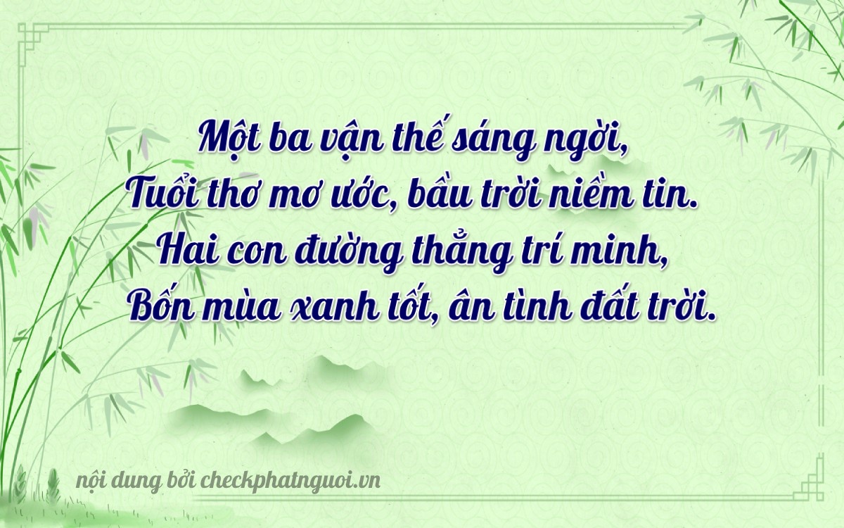 Bài thơ ý nghĩa cho <b>biển số 86B5-13249</b> tại website checkphatnguoi.vn