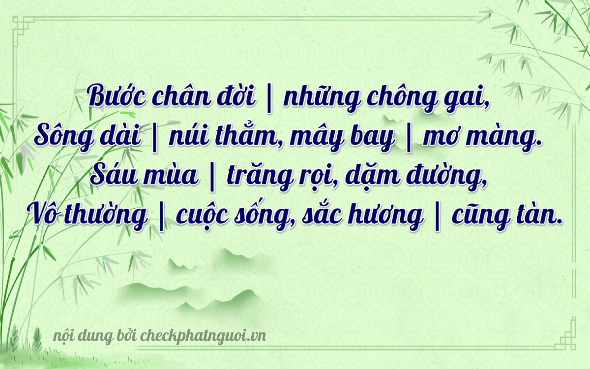 Bài thơ ý nghĩa cho <b>biển số 86B6-53106</b> tại website checkphatnguoi.vn
