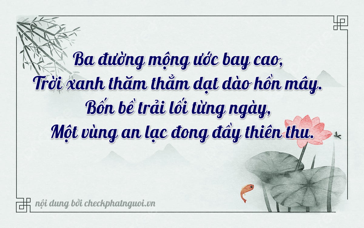 Bài thơ ý nghĩa cho <b>biển số 86H-03041</b> tại website checkphatnguoi.vn