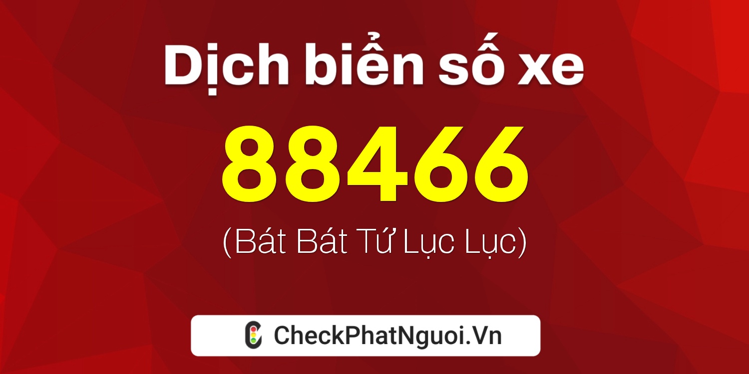 Dịch ý nghĩa <b>biển số xe 29P1-88466</b> tại website checkphatnguoi.vn