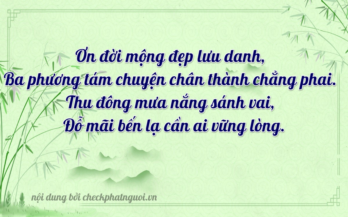 Bài thơ ý nghĩa cho <b>biển số 88A-01669</b> tại website checkphatnguoi.vn