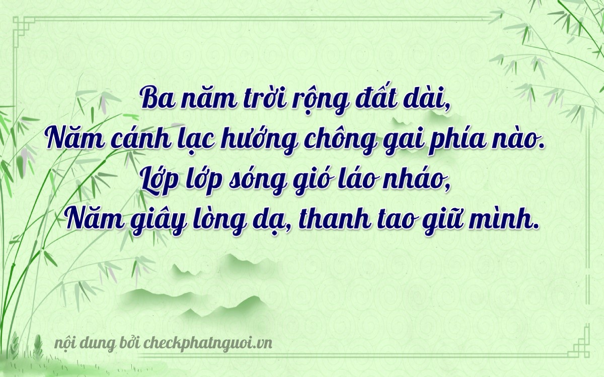 Bài thơ ý nghĩa cho <b>biển số 88A-30502</b> tại website checkphatnguoi.vn