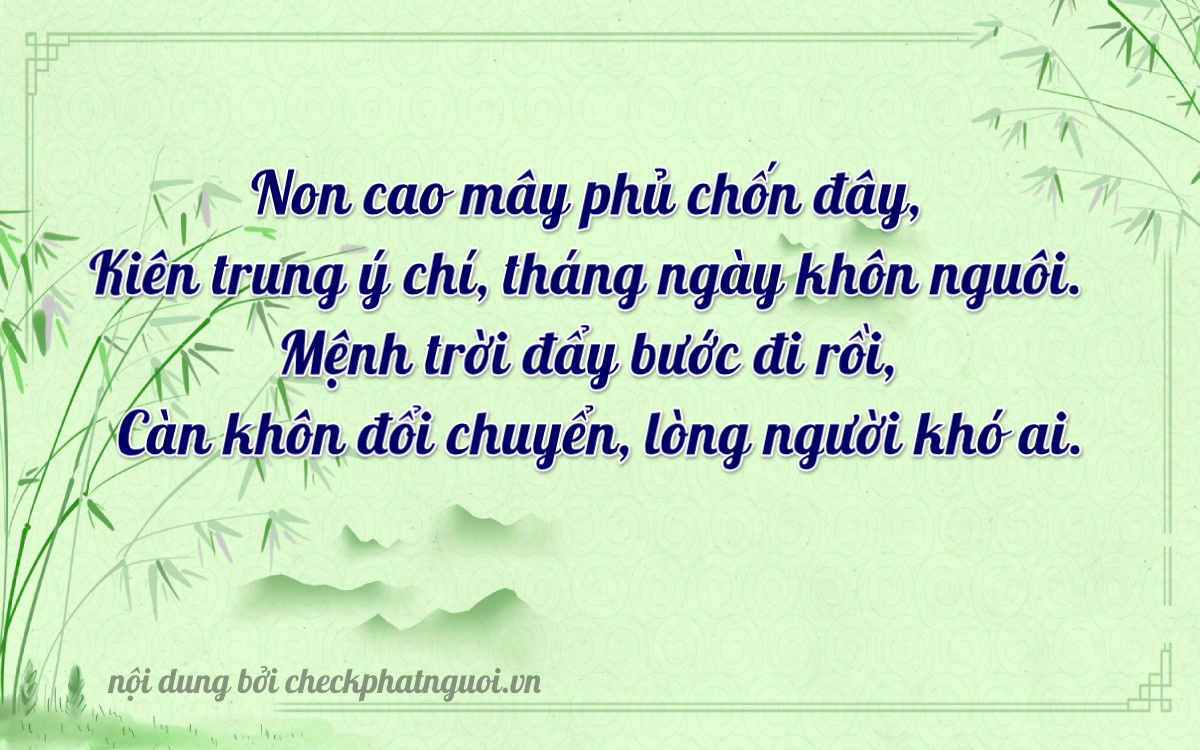 Bài thơ ý nghĩa cho <b>biển số 88A-43615</b> tại website checkphatnguoi.vn