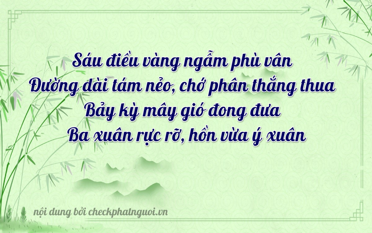 Bài thơ ý nghĩa cho <b>biển số 88A-67863</b> tại website checkphatnguoi.vn