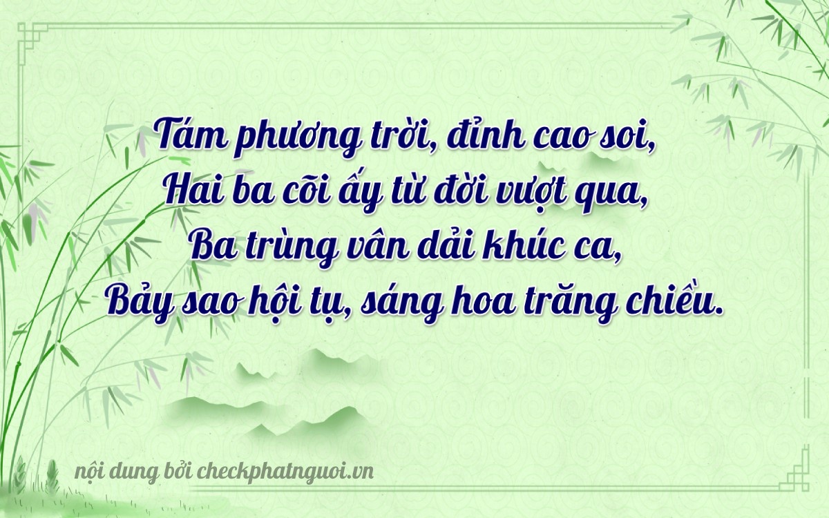 Bài thơ ý nghĩa cho <b>biển số 89A-28337</b> tại website checkphatnguoi.vn