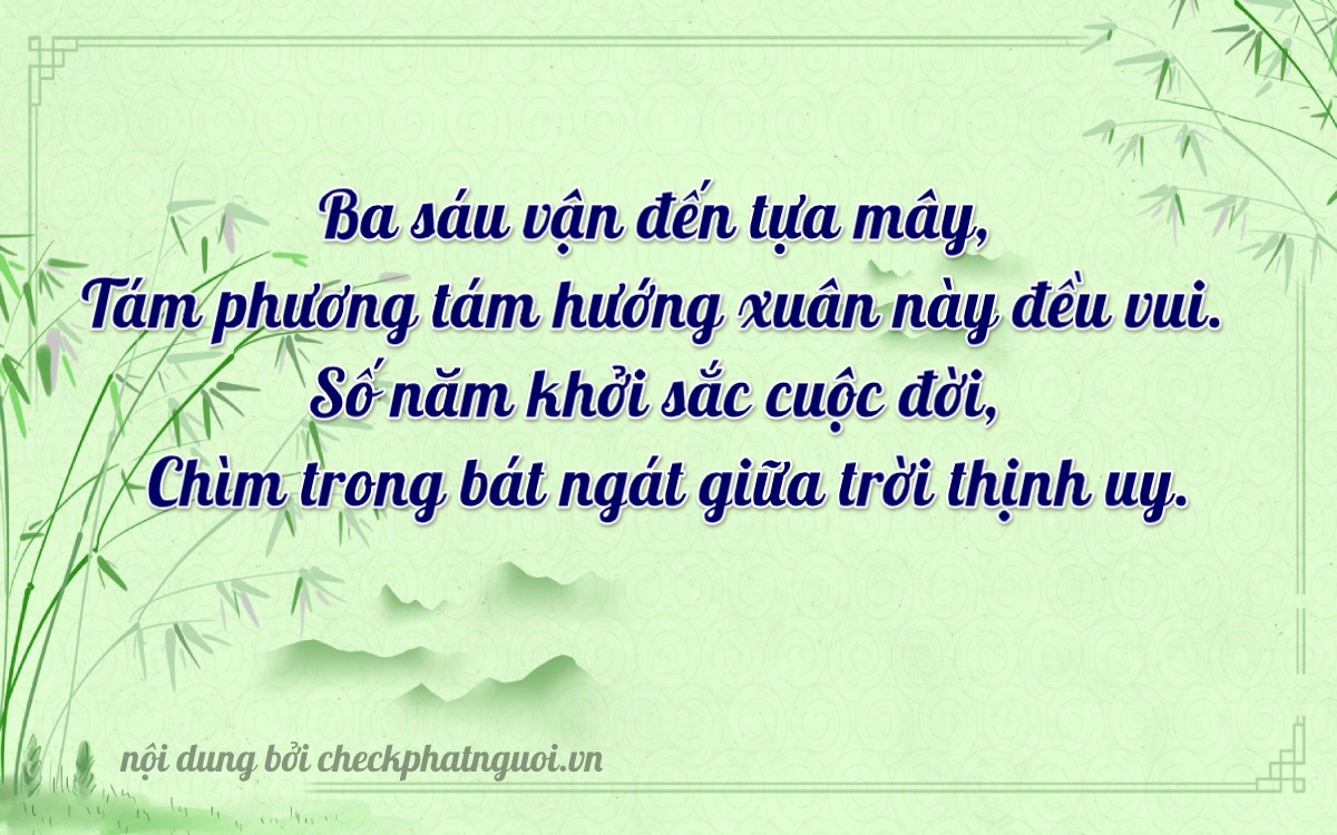 Bài thơ ý nghĩa cho <b>biển số 89A-36885</b> tại website checkphatnguoi.vn