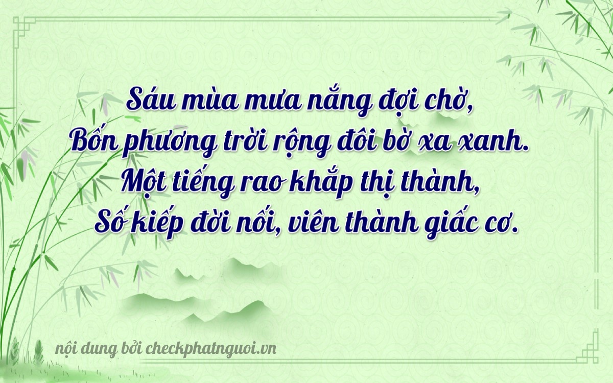Bài thơ ý nghĩa cho <b>biển số 89A-64162</b> tại website checkphatnguoi.vn