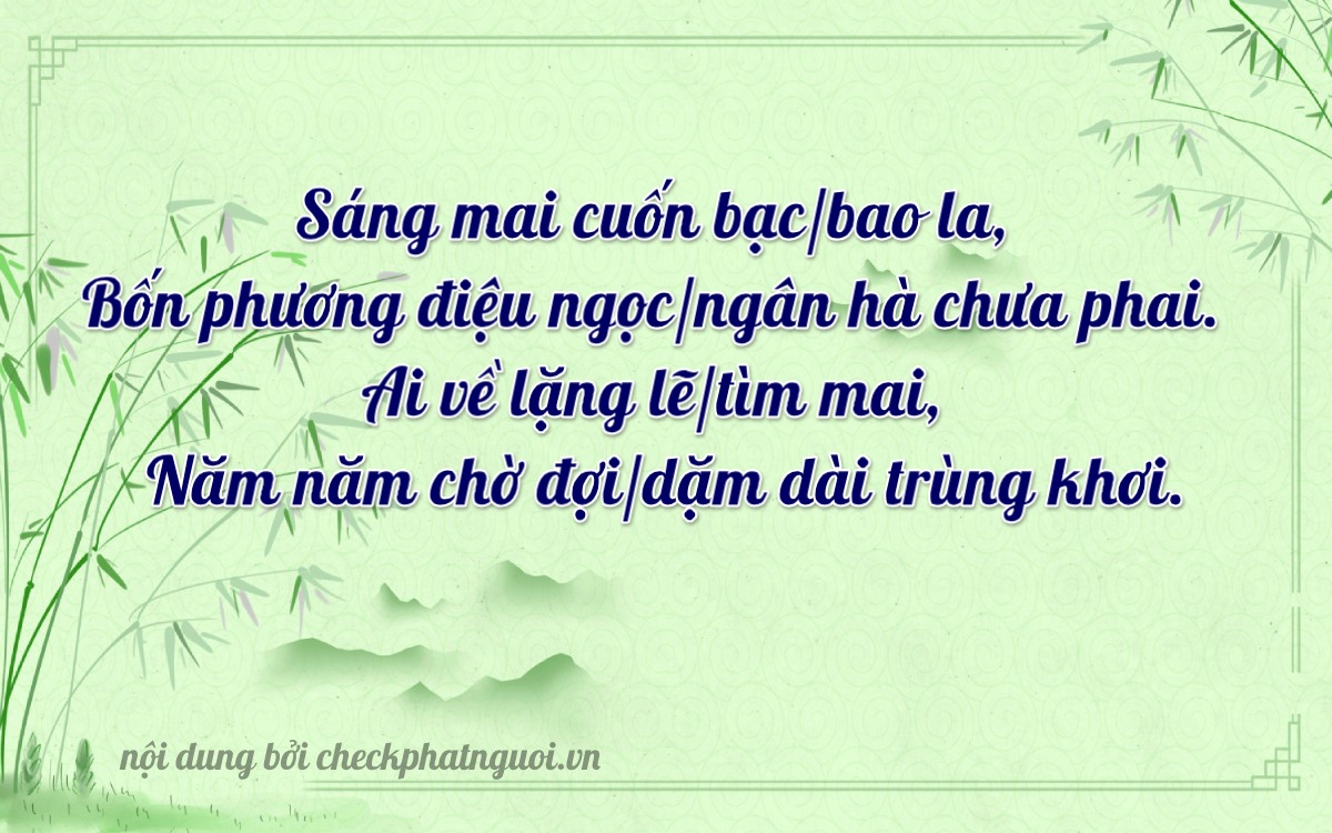 Bài thơ ý nghĩa cho <b>biển số 89AC-04205</b> tại website checkphatnguoi.vn