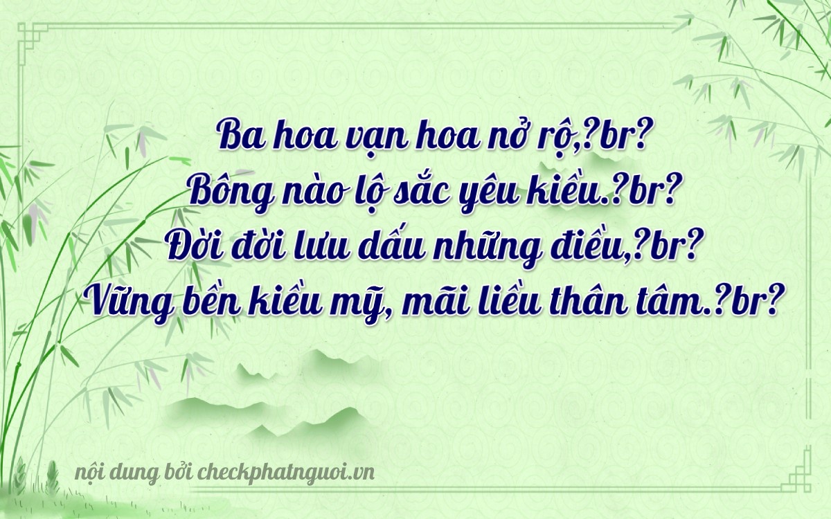Bài thơ ý nghĩa cho <b>biển số 89B1-30266</b> tại website checkphatnguoi.vn
