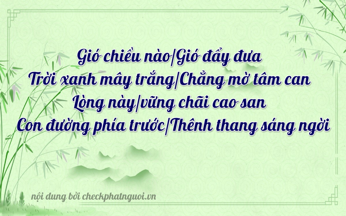 Bài thơ ý nghĩa cho <b>biển số 89B1-87160</b> tại website checkphatnguoi.vn