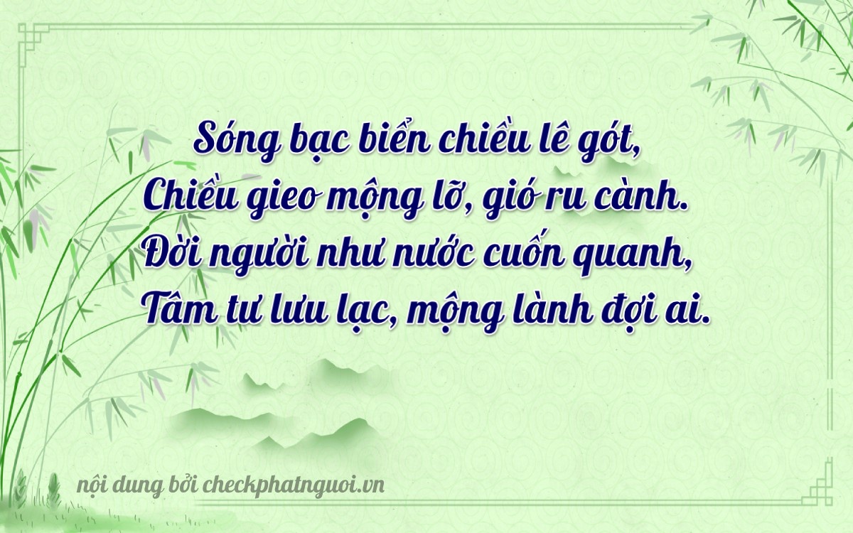 Bài thơ ý nghĩa cho <b>biển số 89E1-93361</b> tại website checkphatnguoi.vn
