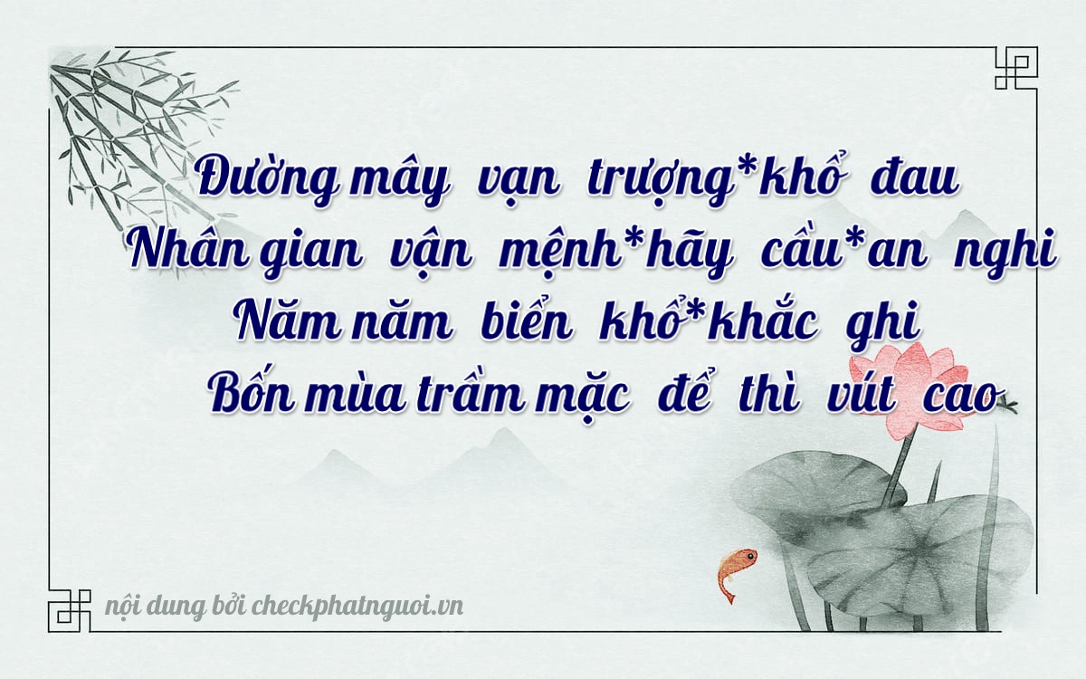Bài thơ ý nghĩa cho <b>biển số 89F1-62285</b> tại website checkphatnguoi.vn