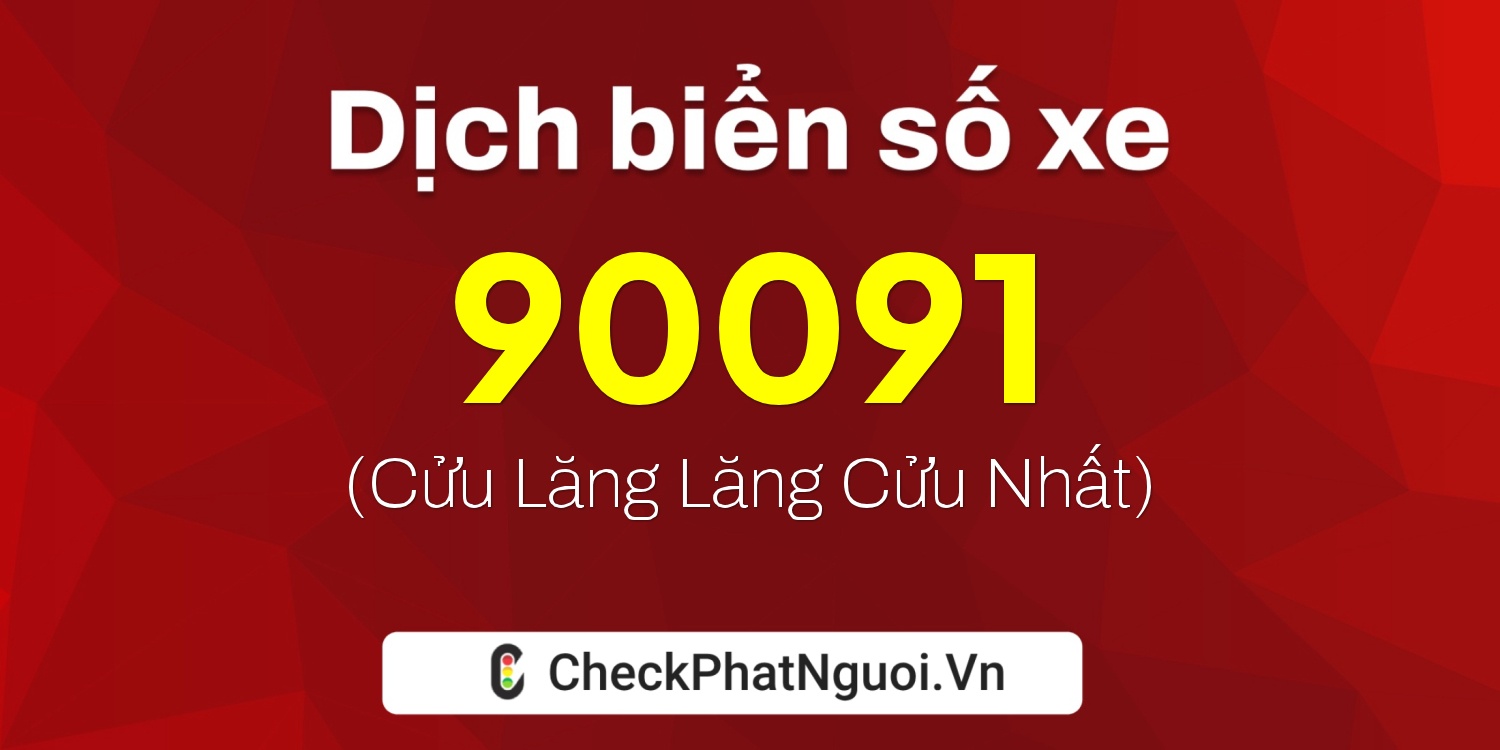 Dịch ý nghĩa <b>biển số xe 51F-90091</b> tại website checkphatnguoi.vn