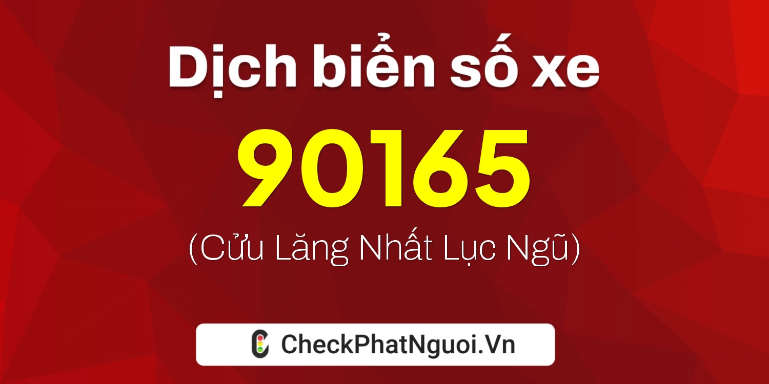 Dịch ý nghĩa <b>biển số xe 29AD-90165</b> tại website checkphatnguoi.vn