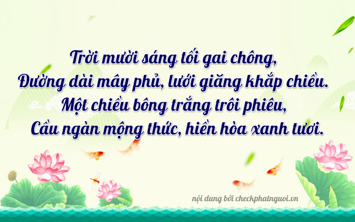 Bài thơ ý nghĩa cho <b>biển số 90A-21534</b> tại website checkphatnguoi.vn