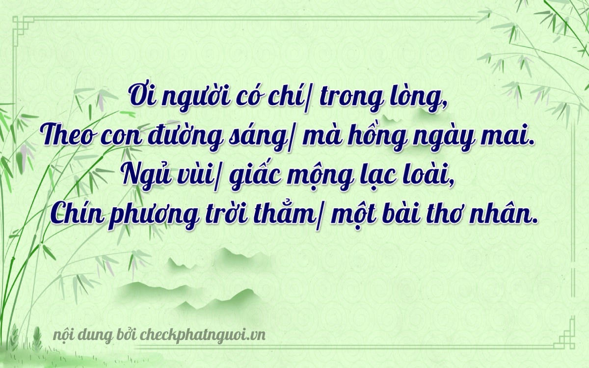 Bài thơ ý nghĩa cho <b>biển số 90A-27998</b> tại website checkphatnguoi.vn