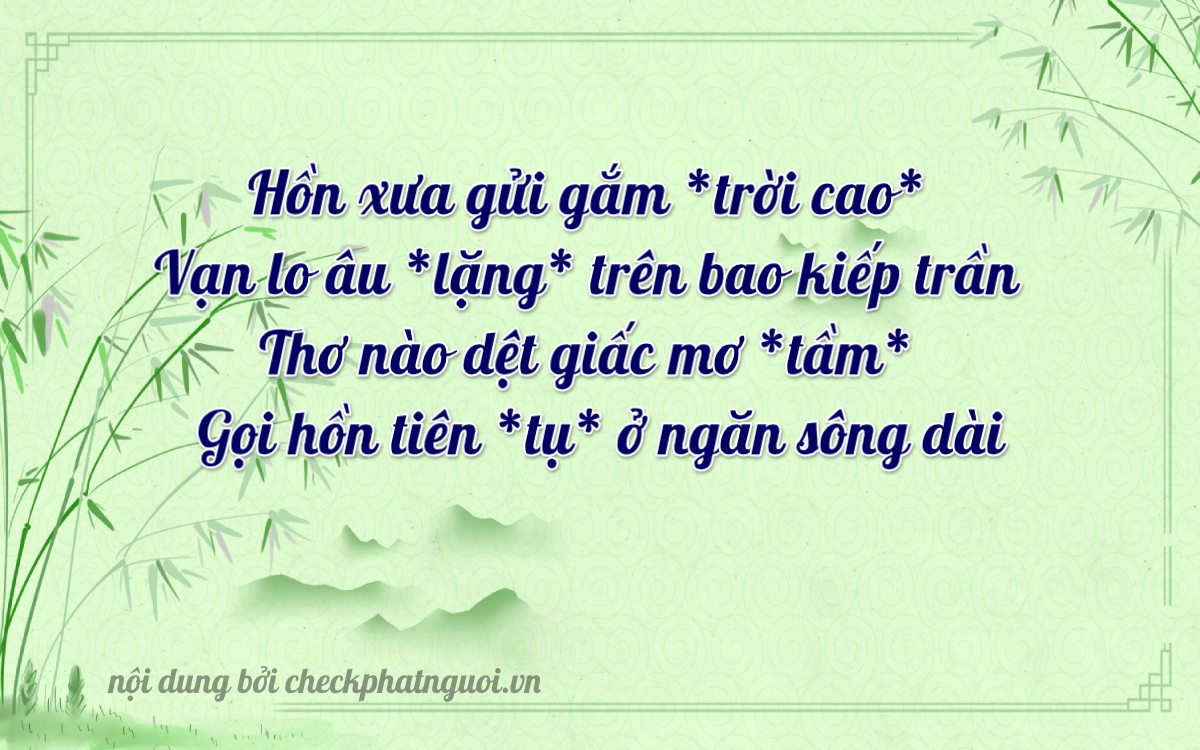 Bài thơ ý nghĩa cho <b>biển số 90A-30707</b> tại website checkphatnguoi.vn