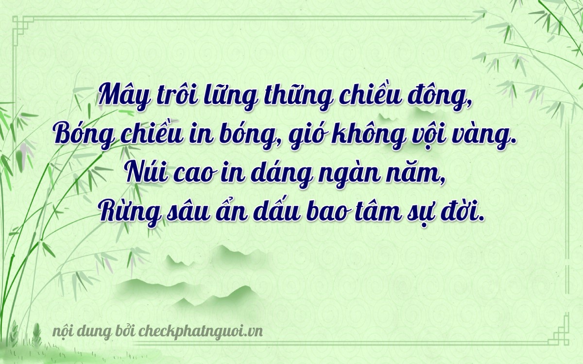 Bài thơ ý nghĩa cho <b>biển số 90AB-05733</b> tại website checkphatnguoi.vn