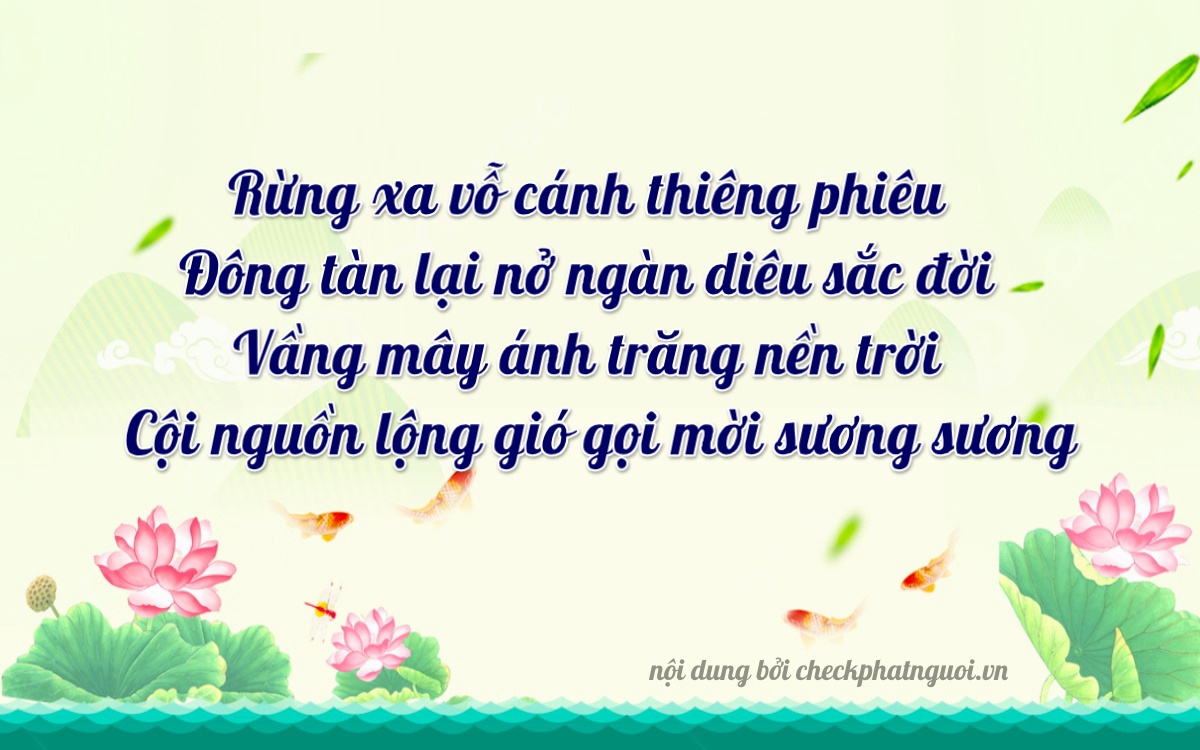 Bài thơ ý nghĩa cho <b>biển số 90AC-03145</b> tại website checkphatnguoi.vn